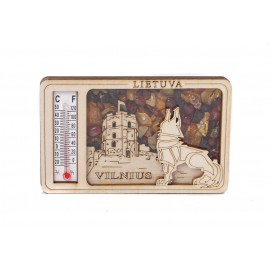 Medinis magnetas - termometras "Vilnius"