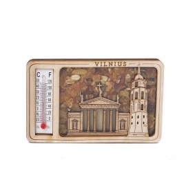 Medinis magnetas - termometras "Vilnius"